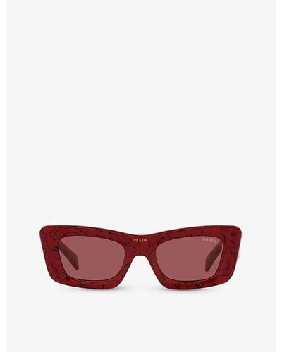 Prada Pr 13zs Cat-eye Acetate Sunglasses - Red