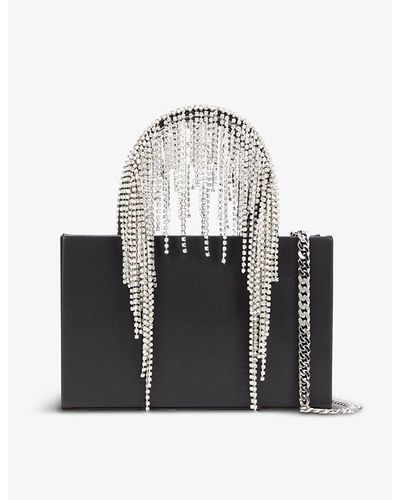 Kara Crystal-embellished Midi Leather Tote Bag - Black