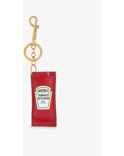 Anya Hindmarch Heinz Ketchup Logo-engraved Leather Keyring - Red