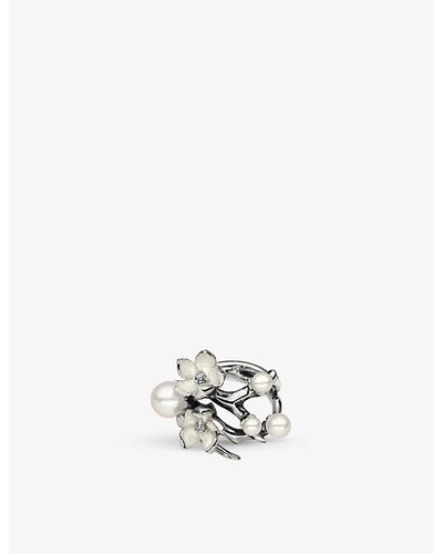 Shaun Leane Cherry Blossom Sterling Silver, Pearl And Diamond Ring - White