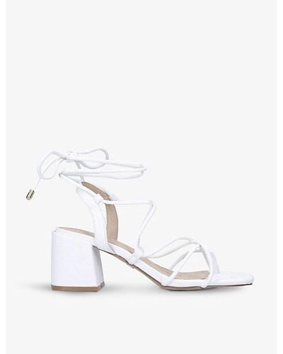 KG by Kurt Geiger Roma Strappy Vegan-leather Heeled Sandals - White