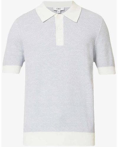 CHE Nella Short-sleeved Regular-fit Cotton-knit Polo Shirt - White
