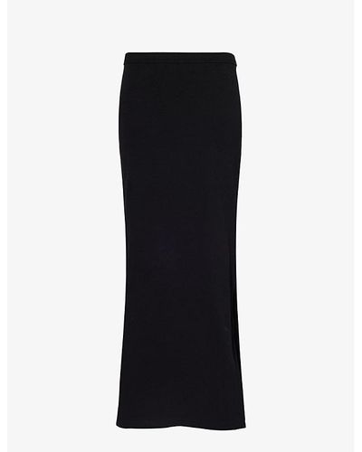 Alexander Wang Logo-embossed Slim-fit Stretch-cotton Maxi Skirt - Black