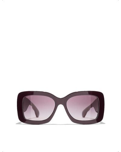Chanel Rectangle Sunglasses - Purple