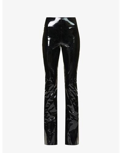 Commando Flared High-rise Patent Faux-leather Trouser - Black