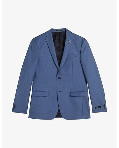 Ted Baker Camdejs Slim-fit Single-breasted Wool Suit Jacket - Blue