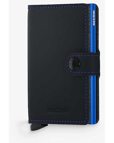 Secrid Miniwallet Leather And Aluminium Wallet - Blue
