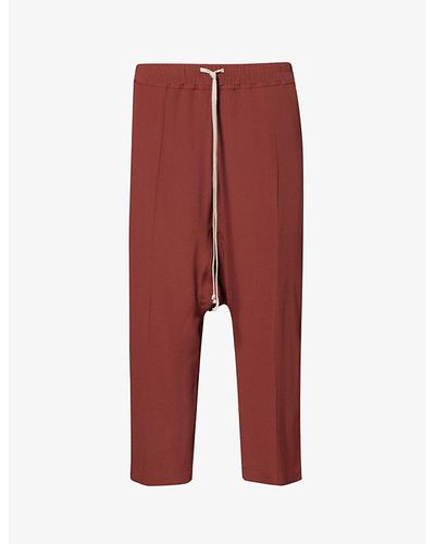 Rick Owens Dropped-crotch Straight-leg High-rise Woven Pants - Red