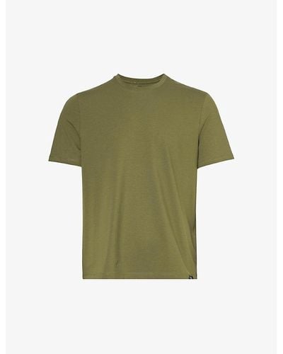 7 For All Mankind Luxe Performance Crewneck Regular-fit Stretch-cotton Jersey T-shirt - Green