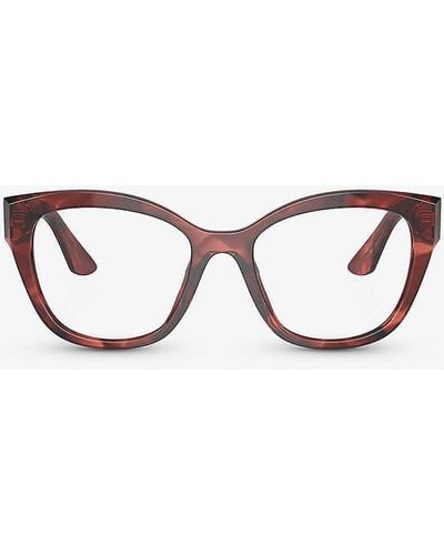 Miu Miu Mu 05xv Square-frame Acetate Eyeglasses - Red