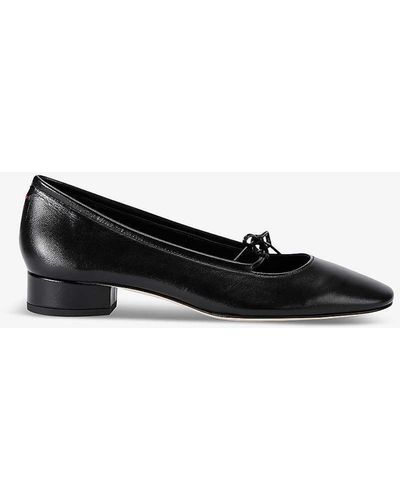 Aeyde Darya Bow-embellished Leather Heeled Courts - Black