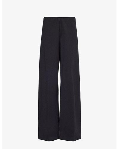Vince Pressed-crease Straight-leg Mid-rise Woven Pants - Blue