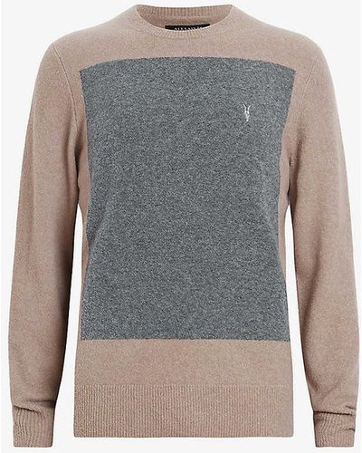 AllSaints Lobke Logo-embroidered Knitted Jumper X - Grey