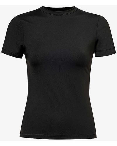Lounge Underwear Varsity Short-sleeve Stretch-woven T-shirt - Black