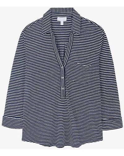 The White Company Stripe-pattern Linen Shirt - Blue