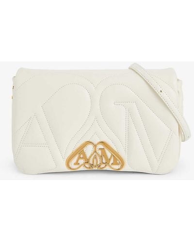Alexander McQueen The Seal Small Leather Shoulder Bag - Natural