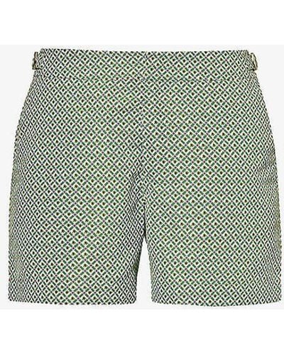 Orlebar Brown Setter Scara Graphic-print Recycled-polyester Swim Shorts - Green