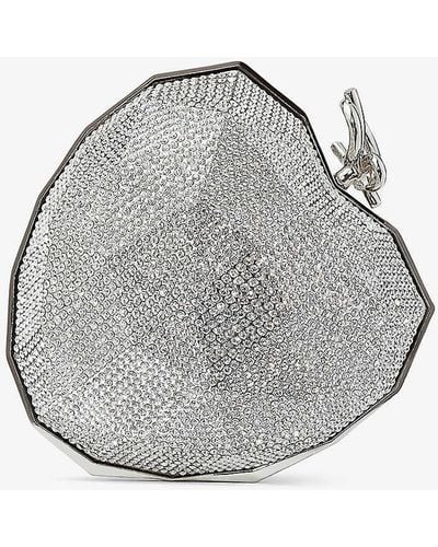 Jimmy Choo Faceted Heart-shaped Lucite Clutch Bag - Grey