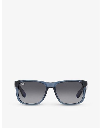 Ray-Ban Rb4165 Justin Rectangle-frame Acetate Sunglasses - Blue