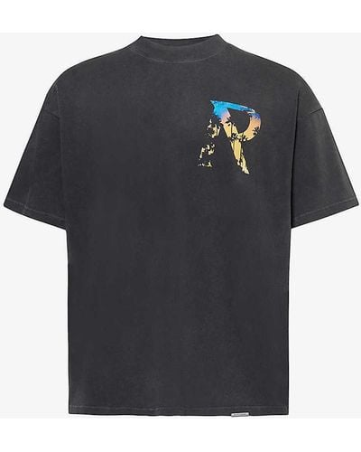 Represent Palm Branded-print Cotton-jersey T-shirt X - Blue