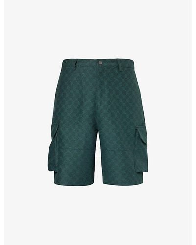 Daily Paper Benji Brand-embellished Woven Cargo Shorts X - Green