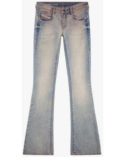 DIESEL 1969 D-ebbey Flared-leg Low-rise Denim Jeans - Grey