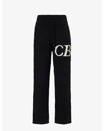 Cole Buxton Cb Logo-knit Relaxed-fit Wool-blend Pants X - Black