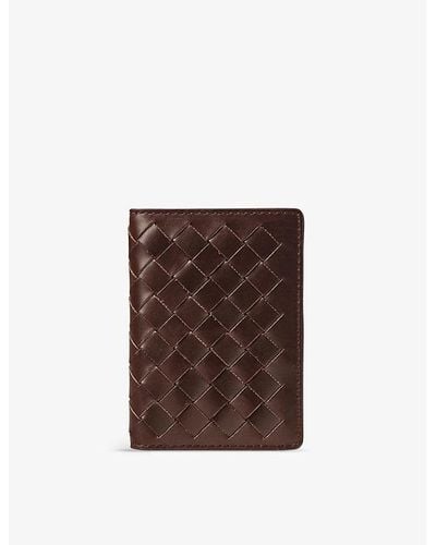 Aspinal of London Double Fold Leather Card Holder - Brown