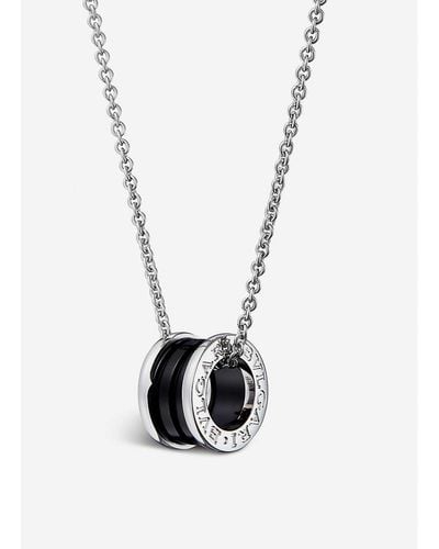BVLGARI Womens Save The Children Black Ceramic And Sterling Silver Pendant Necklace - White