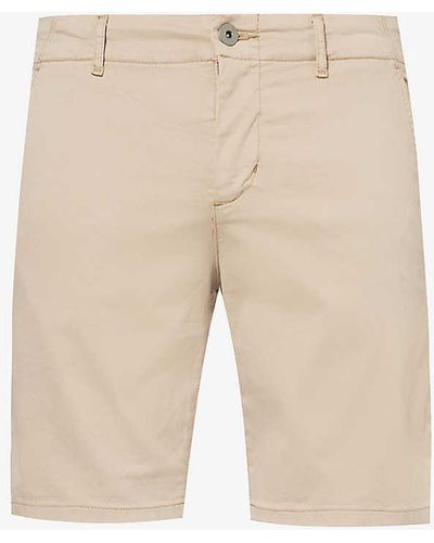 PAIGE Phillips Classic-fit Straight-leg Stretch-cotton Shorts - Natural