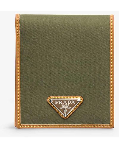 Prada Triangle-plaque Re-nylon Wallet - Green