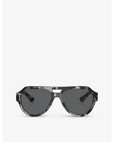 Dolce & Gabbana Dg4466 Square-frame Nylon Sunglasses - Gray