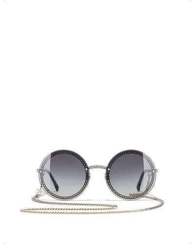 Sell Chanel Round Sunglasses with Chain (4245 C395/56) - Black