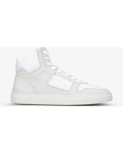 Kurt Geiger Lane High-top Panelled Faux-leather Trainers - Natural