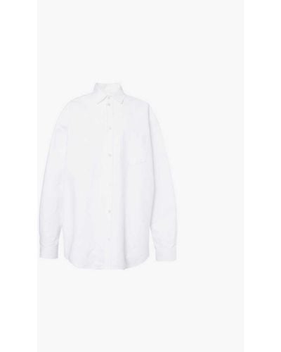 Balenciaga Patch-pocket Oversized-fit Cotton Shirt - White