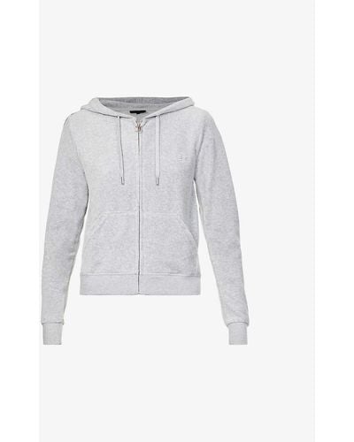 Juicy Couture Regular-fit Logo-embroidered Velour Hoody X - Multicolour