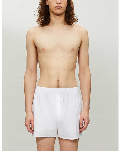 Sunspel Classic Cotton Boxer Shorts - White