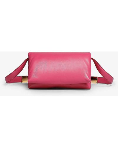 Marni Prisma Puffed-leather Shoulder Bag - Pink