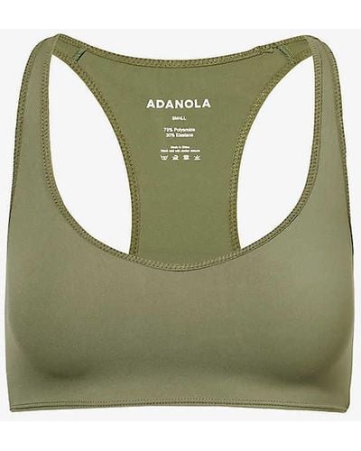 ADANOLA Ultimate V-neck Stretch-woven Sports Bra - Green