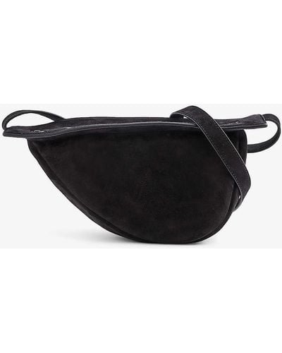 The Row Slouchy Banana Small Leather Shoulder Bag - Black