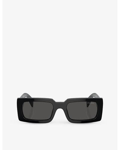 Prada Pr A07s Pillow-frame Acetate Sunglasses - Black