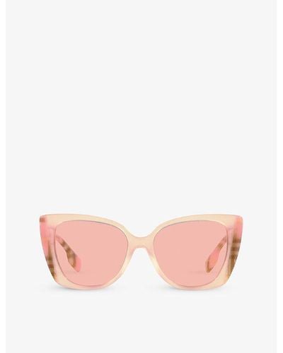Burberry Be4393 Meryl Cat-eye Acetate Sunglasses - Pink