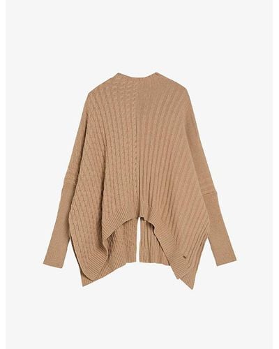 Ted Baker Joilla Mixed-knit Wool-blend Jumper - Natural