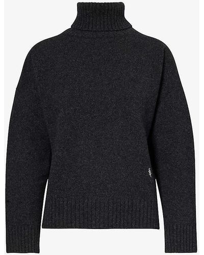 Sporty & Rich Turtleneck Relaxed-fit Wool Jumper - Blue