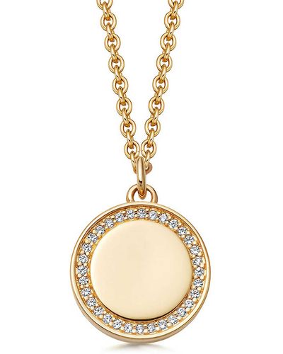 Astley Clarke Cosmos Biography 18ct Gold Vermeil Sterling Silver And White Sapphire Pendant Necklace - Metallic