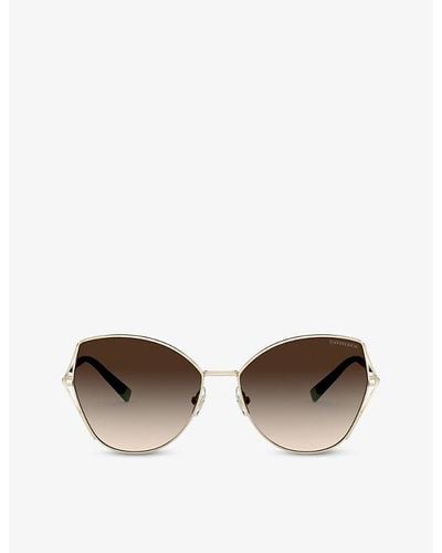 Tiffany & Co. Tf3072 59 Cat-eye Metal Sunglasses - Metallic