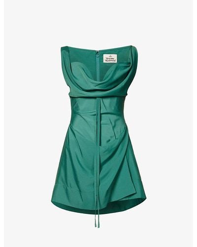 Vivienne Westwood Iwona Draped-panel Crepe Mini Dress - Green