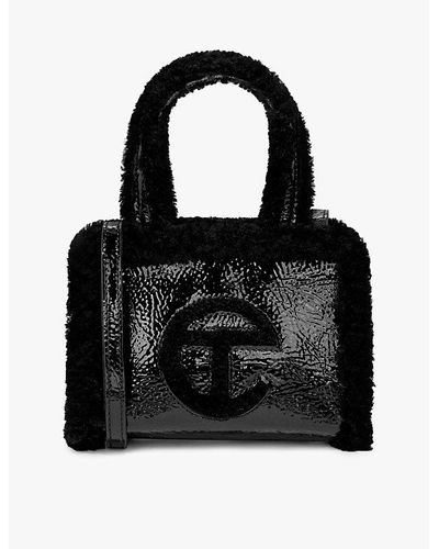 UGG X TELFAR Small Crinkled-leather Tote Bag - Black