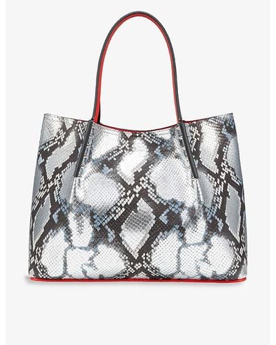 Christian Louboutin Cabarock Python-embossed Leather Tote Bag - Multicolour