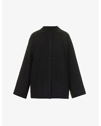 Lauren Manoogian Relaxed-fit Wool, Alpaca-wool And Cotton-blend Jacket - Black